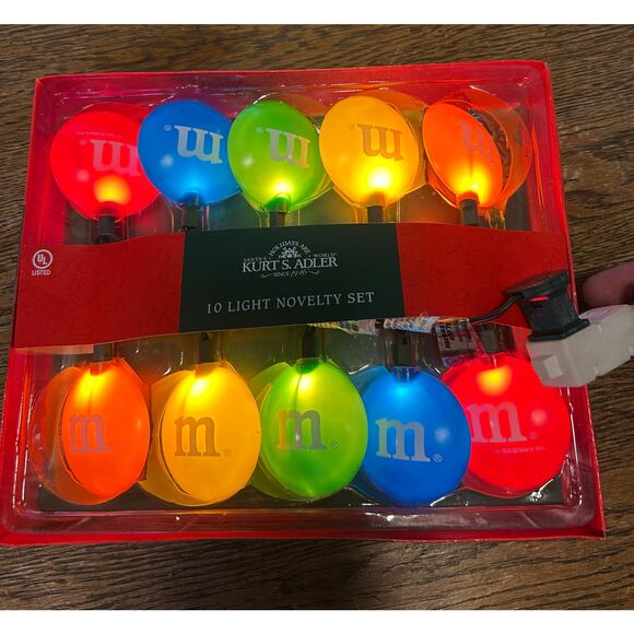 New! Kurt Adler M&M String Lights 2 Boxes of 10 each Tested & Working Colorful - Picture 4 of 5